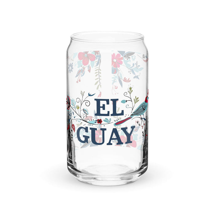 El Guay Exclusive Art Piece Can-Shaped Glass Home Office Work Mexican Spanish Pride Gift Cup One-Of-A-Kind Calligraphy Glass | E9