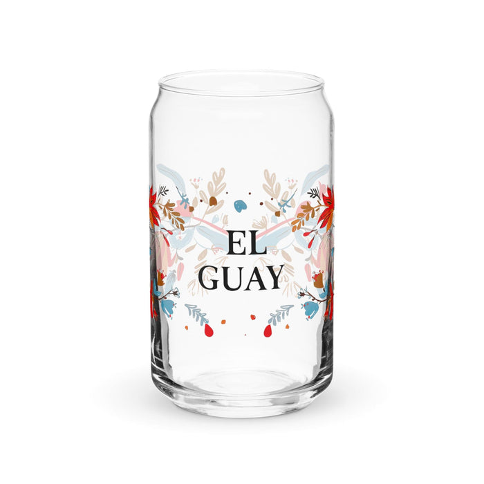 El Guay Exclusive Art Piece Can-Shaped Glass Home Office Work Mexican Spanish Pride Gift Cup One-Of-A-Kind Calligraphy Glass | E11