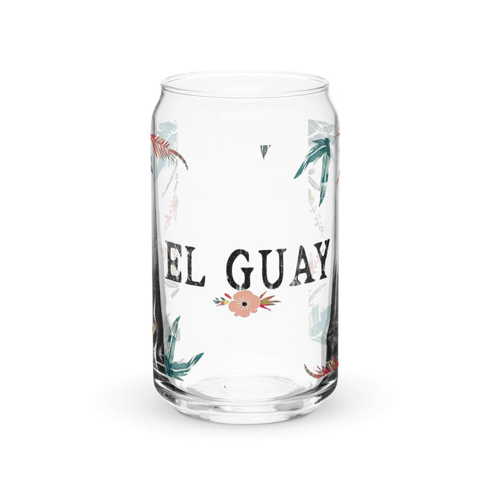 Pieza de arte exclusiva de El Guay, vaso de vidrio con forma de lata, para el hogar, la oficina, el trabajo, el orgullo mexicano, el regalo, vaso de vidrio con caligrafía única en su tipo | E15