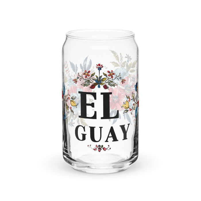 El Guay Exclusive Art Piece Can-Shaped Glass Home Office Work Mexican Spanish Pride Gift Cup One-Of-A-Kind Calligraphy Glass | E22