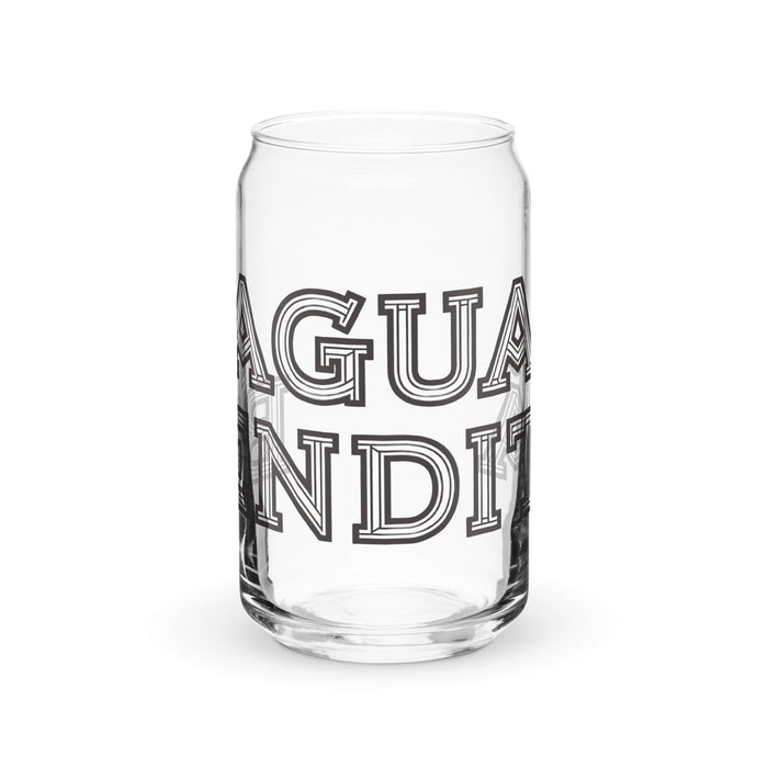 Agua Bendita Exklusives Kunstwerk, Dosenförmiges Glas, für Zuhause, Büro, Arbeit, mexikanischer und spanischer Stolz, Geschenktasse, einzigartiges Kalligraphieglas | A36