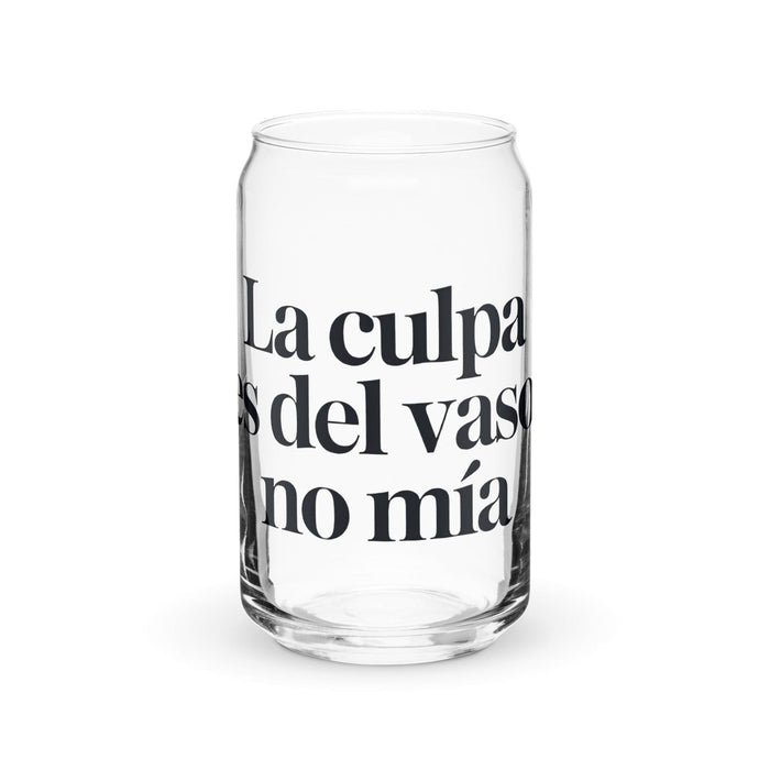 La Culpa Es Del Vaso, No Mía Pieza de Arte Exclusiva Vaso de Vidrio con Forma de Lata Trabajo en la Oficina en el Hogar Orgullo Español Mexicano Regalo Vaso Caligráfico Único en su Tipo | L11