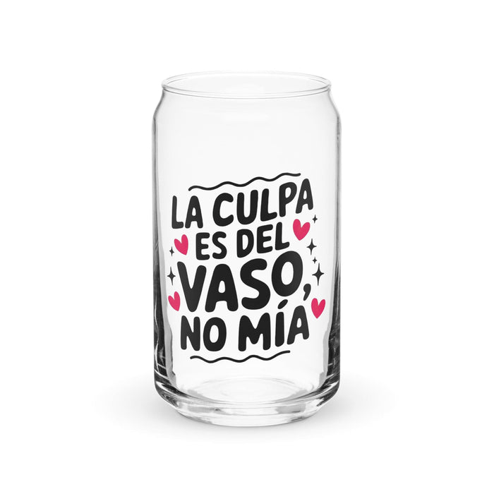 La Culpa Es Del Vaso, No Mía Exclusive Art Piece Can-Shaped Glass Home Office Work Mexican Spanish Pride Gift Cup One-Of-A-Kind Calligraphy Glass | L20