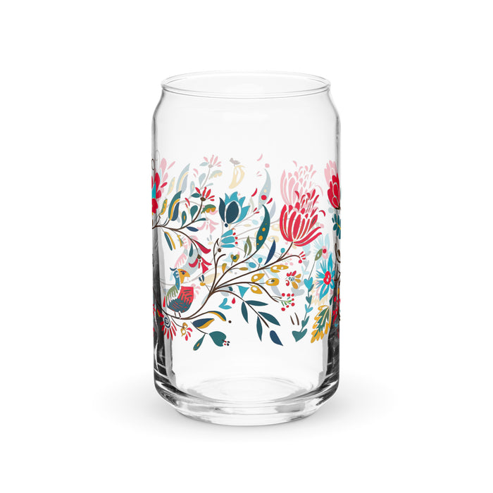 Pieza de arte exclusiva con nombre de Belem, vaso de vidrio con forma de lata, regalo para el hogar, la oficina, el trabajo, el orgullo mexicano, vaso de vidrio con caligrafía única en su tipo | B4