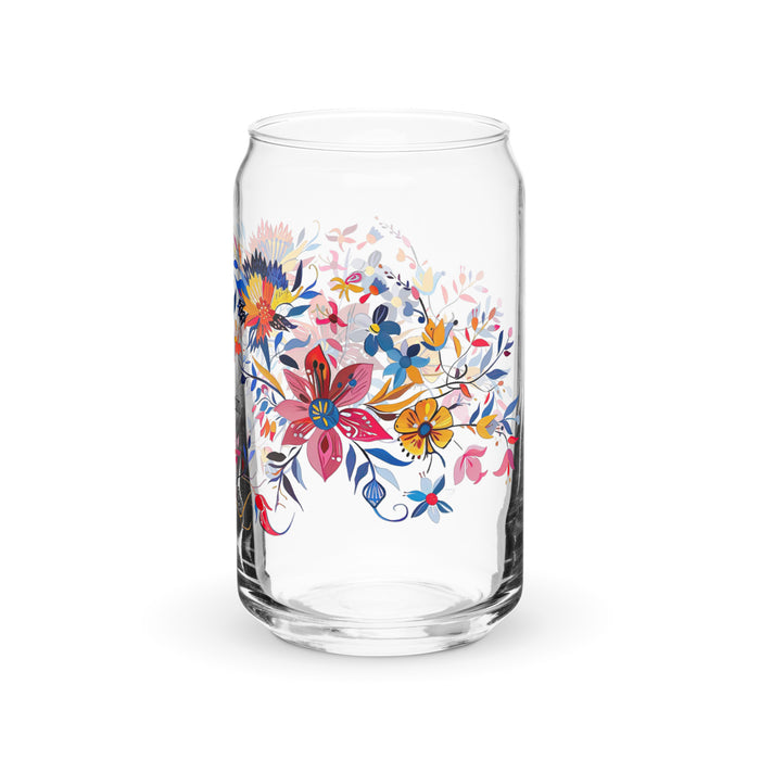 Pieza de arte exclusiva con nombre de Benjamín, vaso de vidrio con forma de lata, regalo para el hogar, la oficina, el trabajo, orgullo mexicano, vaso de vidrio con caligrafía única en su tipo | B44