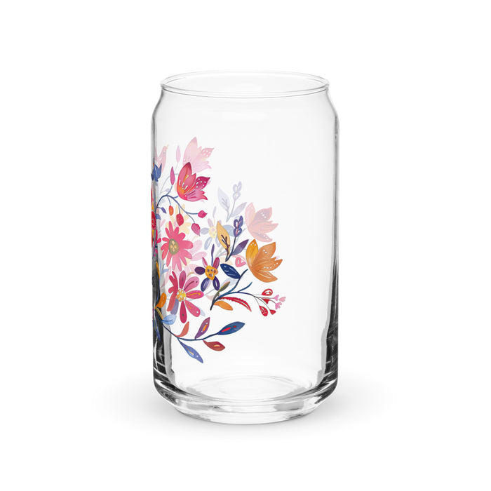 Pièce d'art exclusive Bianca en verre en forme de canette pour la maison, le bureau, le travail, la fierté mexicaine et espagnole, tasse cadeau, verre de calligraphie unique en son genre | B20