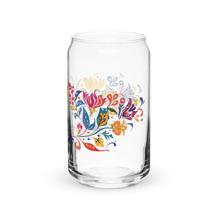 El Istp Exclusive Art Piece Can-Shaped Glass Home Office Work Mexican Spanish Pride Gift Cup One-Of-A-Kind Calligraphy Glass | E4