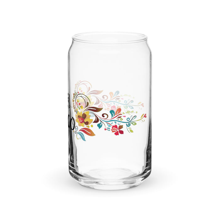 El Loco Exclusive Art Piece Can-Shaped Glass Home Office Work Mexican Spanish Pride Gift Cup One-Of-A-Kind Calligraphy Glass | E10