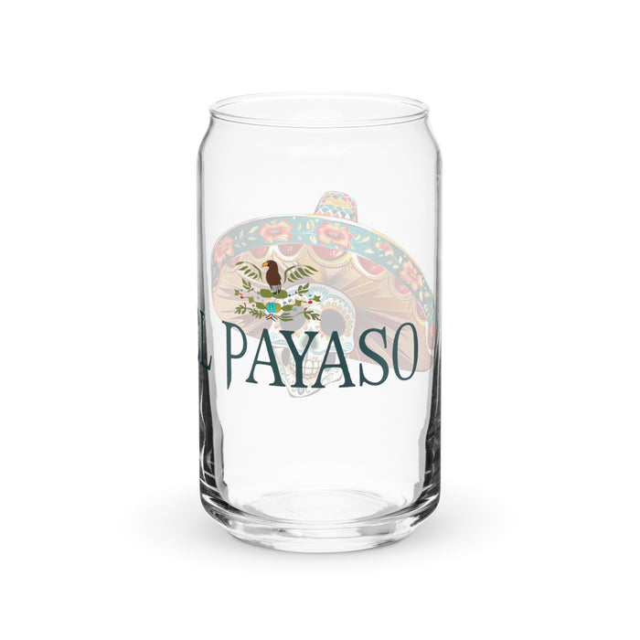 El Payaso Exclusive Art Piece Can-Shaped Glass Home Office Work Mexican Spanish Pride Gift Cup One-Of-A-Kind Calligraphy Glass | E4