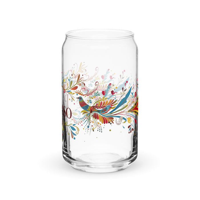 El Payaso Exclusive Art Piece Can-Shaped Glass Home Office Work Mexican Spanish Pride Gift Cup One-Of-A-Kind Calligraphy Glass | E10