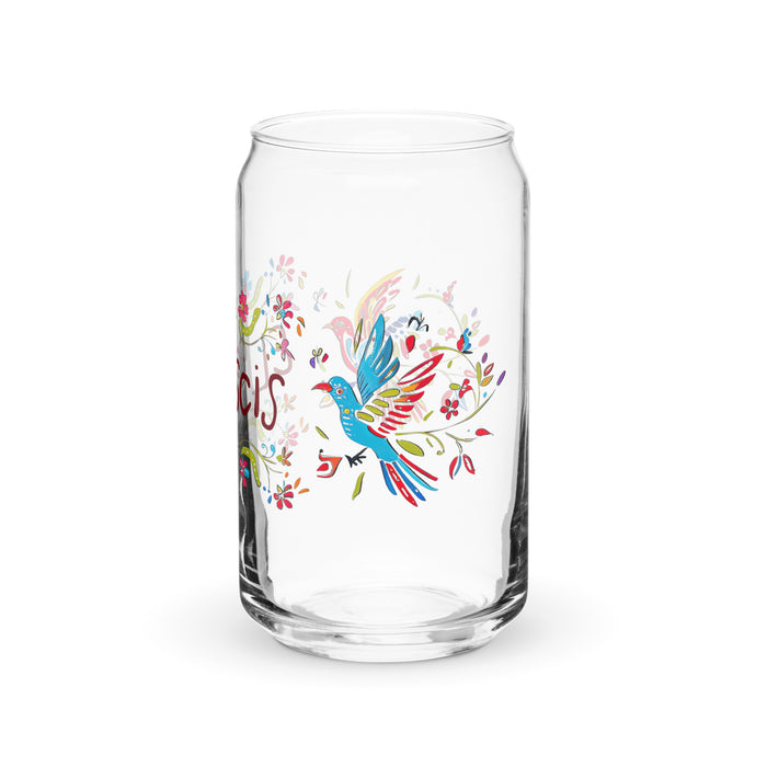 El Piscis Exclusive Art Piece Can-Shaped Glass Home Office Work Mexican Spanish Pride Gift Cup One-Of-A-Kind Calligraphy Glass | E7