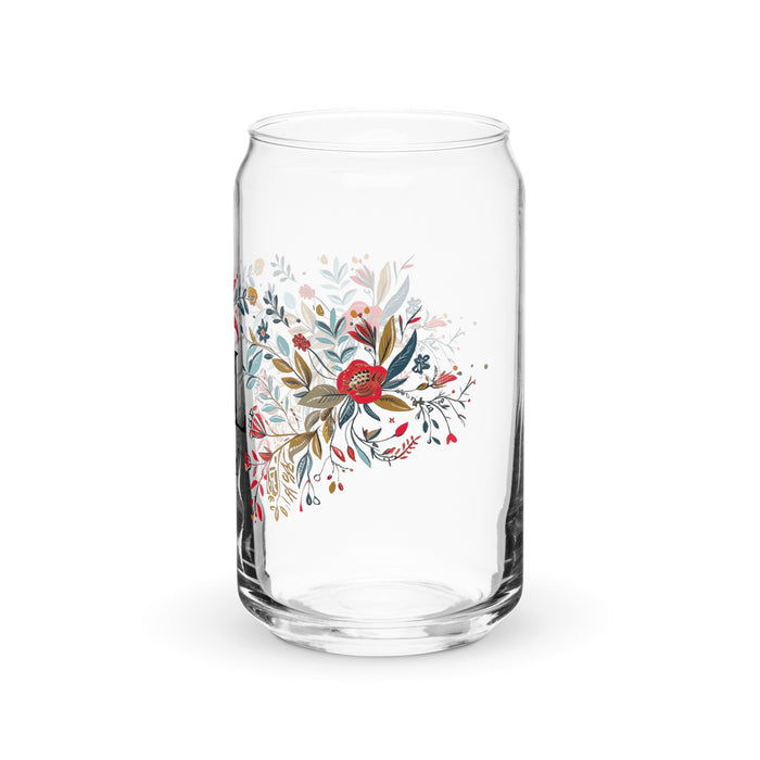 El Rey Exclusive Art Piece Can-Shaped Glass Home Office Work Mexican Spanish Pride Gift Cup One-Of-A-Kind Calligraphy Glass | E3