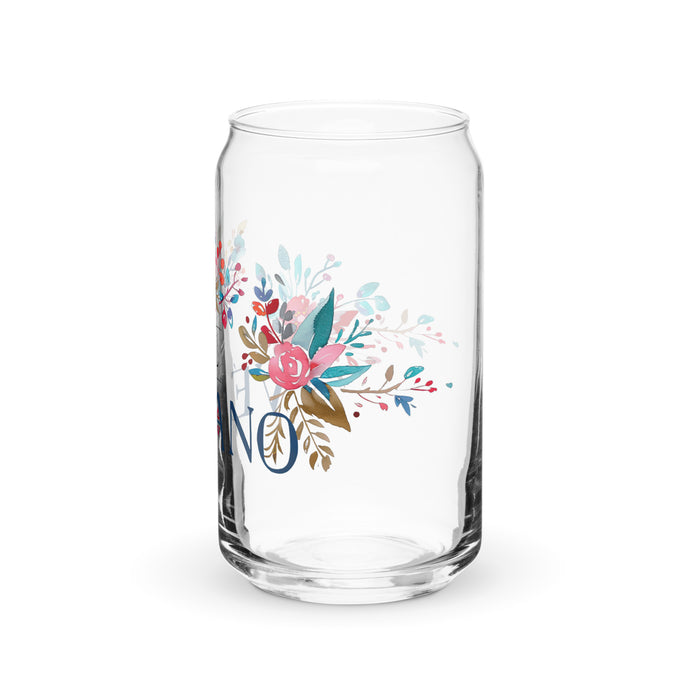 El Vegano Exclusive Art Piece Can-Shaped Glass Home Office Work Mexican Spanish Pride Gift Cup One-Of-A-Kind Calligraphy Glass | E4