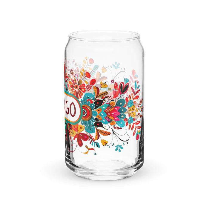 El Virgo Exclusive Art Piece Can-Shaped Glass Home Office Work Mexican Spanish Pride Gift Cup One-Of-A-Kind Calligraphy Glass | E7