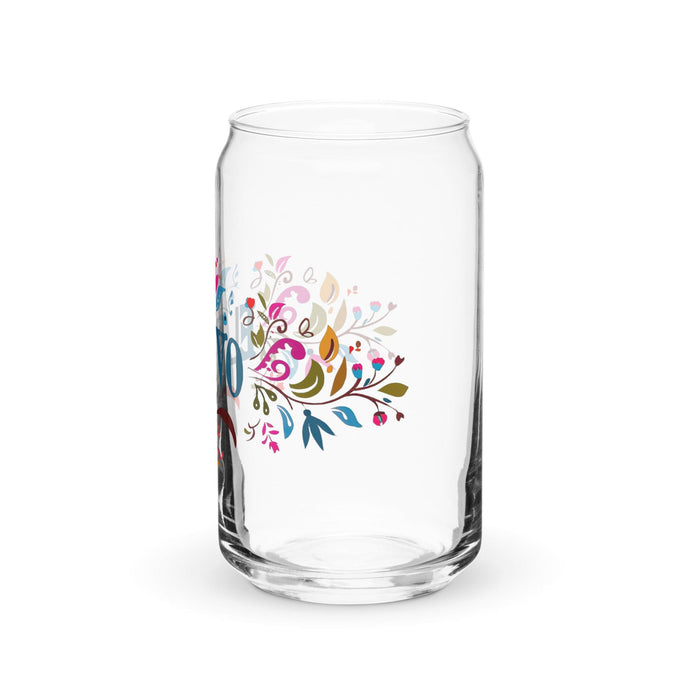 El Vivo Exclusive Art Piece Can-Shaped Glass Home Office Work Mexican Spanish Pride Gift Cup One-Of-A-Kind Calligraphy Glass | E16