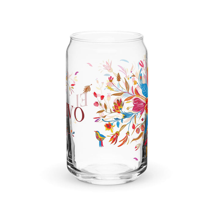 El Vivo Exclusive Art Piece Can-Shaped Glass Home Office Work Mexican Spanish Pride Gift Cup One-Of-A-Kind Calligraphy Glass | E6