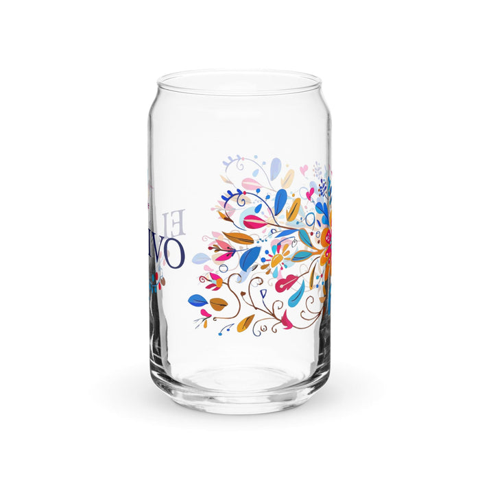 Pieza de arte exclusiva de El Vivo, vaso de vidrio con forma de lata para el hogar, la oficina, el trabajo, el orgullo mexicano, el regalo, vaso de vidrio con caligrafía única en su tipo | E15