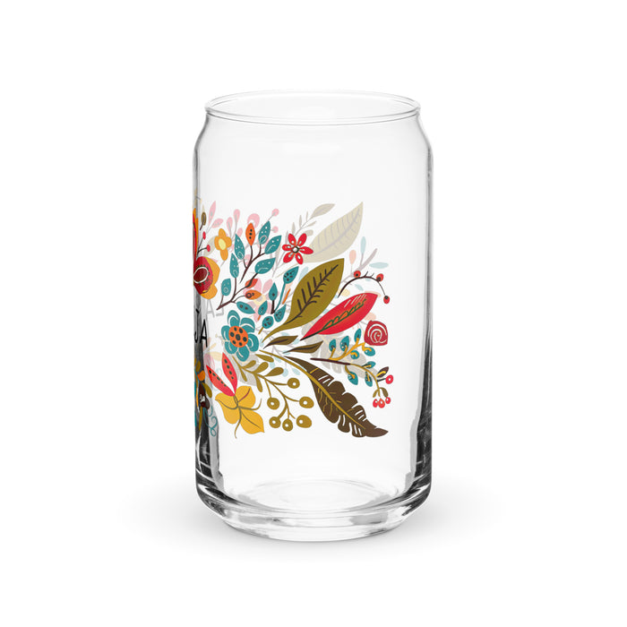 La Bruja Exclusive Art Piece Can-Shaped Glass Home Office Work Mexican Spanish Pride Gift Cup One-Of-A-Kind Calligraphy Glass | L7