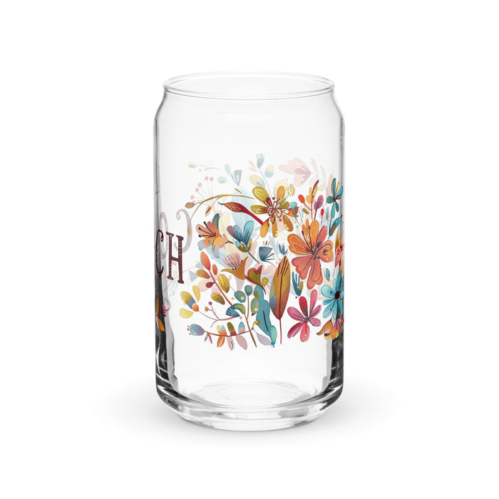 La Coach Exclusive Art Piece Can-Shaped Glass Home Office Work Mexican Spanish Pride Gift Cup One-Of-A-Kind Calligraphy Glass | L16