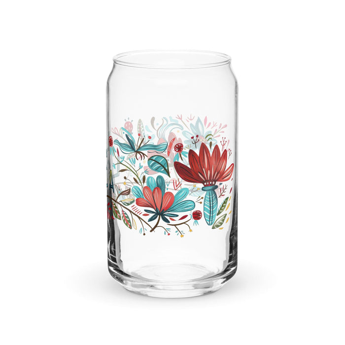 Pièce d'art exclusive La Loca en verre en forme de canette pour la maison, le bureau, le travail, la fierté mexicaine et espagnole, tasse cadeau, verre de calligraphie unique en son genre | L9