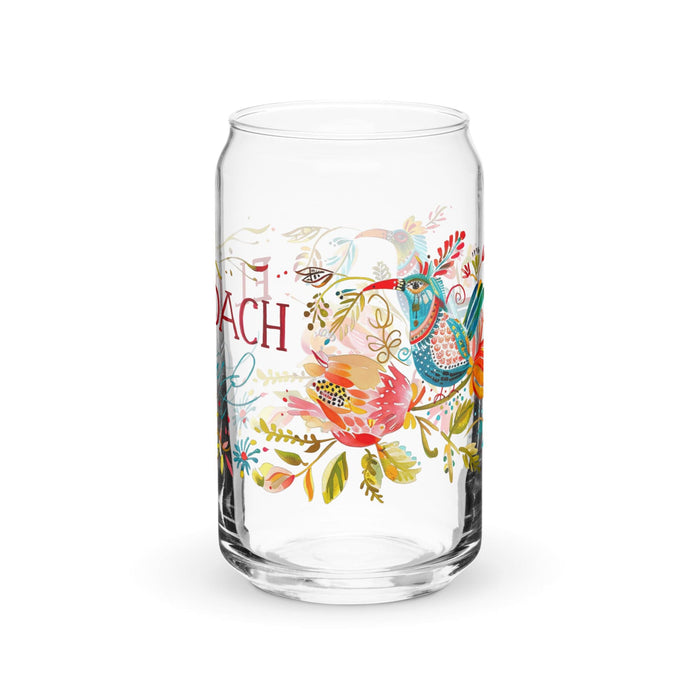 El Coach Exclusive Art Piece Can-Shaped Glass Home Office Work Mexican Spanish Pride Gift Cup One-Of-A-Kind Calligraphy Glass | E2