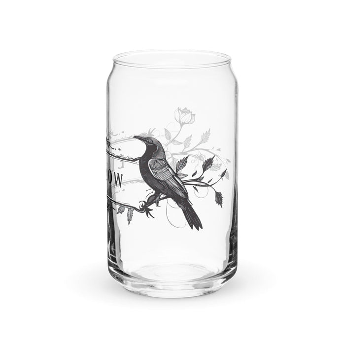 El Crow Exclusive Art Piece Can-Shaped Glass Home Office Work Mexican Spanish Pride Gift Cup One-Of-A-Kind Calligraphy Glass | E5