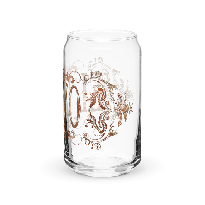 El Divo Exclusive Art Piece Can-Shaped Glass Home Office Work Mexican Spanish Pride Gift Cup One-Of-A-Kind Calligraphy Glass | E13