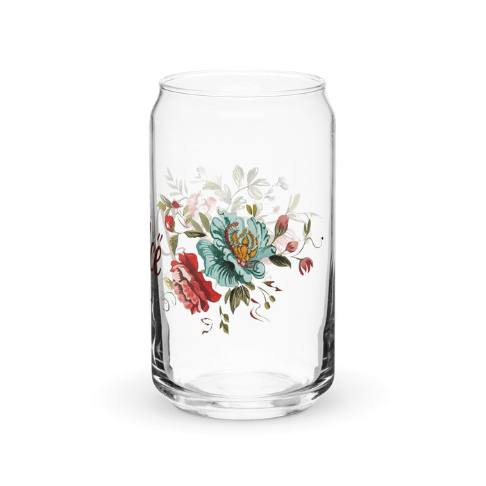 Pieza de arte exclusiva de El Dulce, vaso de vidrio con forma de lata para el hogar, la oficina, el trabajo, el orgullo mexicano y español, vaso de vidrio con caligrafía única en su tipo | E13