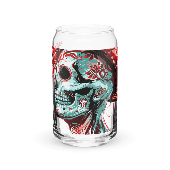 Pieza de arte exclusiva de El Hacker, vaso de vidrio con forma de lata para el hogar, la oficina, el trabajo, el orgullo mexicano, el regalo, vaso de vidrio con caligrafía única en su tipo | E4