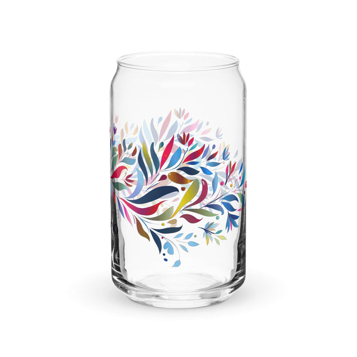 El Icono Exclusive Art Piece Can-Shaped Glass Home Office Work Mexican Spanish Pride Gift Cup One-Of-A-Kind Calligraphy Glass | E5