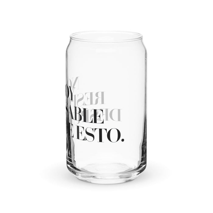 No soy responsable después de esto, obra de arte exclusiva, taza de regalo con forma de lata de vidrio para el hogar, la oficina, el trabajo, el orgullo mexicano y español, vaso de vidrio con caligrafía única en su tipo | N16