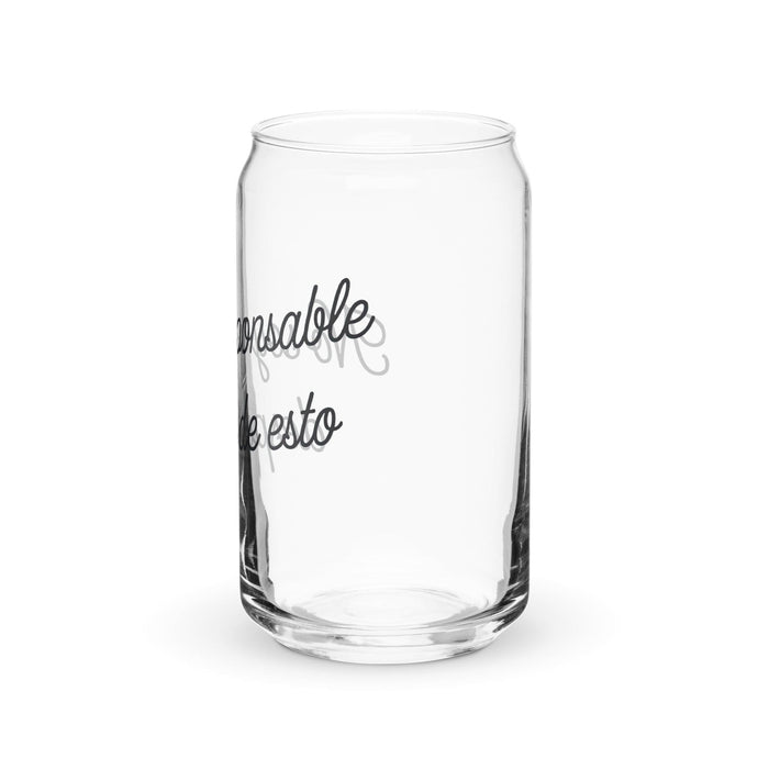 Je ne suis pas responsable après cela Pièce d'art exclusive Verre en forme de canette Bureau à domicile Travail Tasse cadeau de fierté espagnole mexicaine Verre de calligraphie unique en son genre | N21