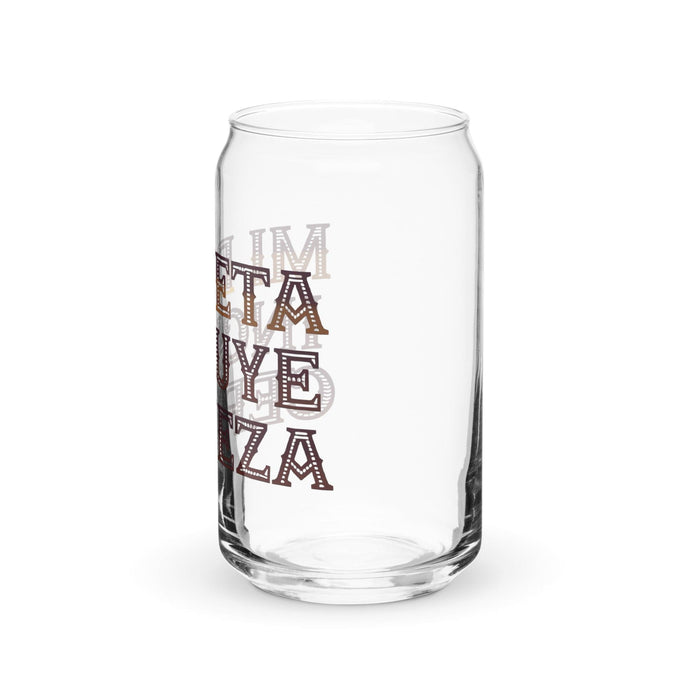 Mi Dieta Incluye Cerveza Exclusive Art Piece Can-Shaped Glass Home Office Work Mexican Spanish Pride Gift Cup One-Of-A-Kind Calligraphy Glass | M18