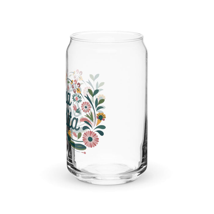 Pieza de arte exclusiva de Agua Bendita, vaso de vidrio con forma de lata, regalo para el hogar, la oficina, el trabajo, orgullo mexicano, vaso de vidrio con caligrafía única en su tipo | A35