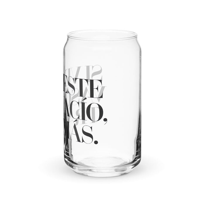 Si Ves Este Vaso Vacío, Trae Más Exclusive Art Piece Can-Shaped Glass Home Office Work Mexican Spanish Pride Gift Cup One-Of-A-Kind Calligraphy Glass | S7