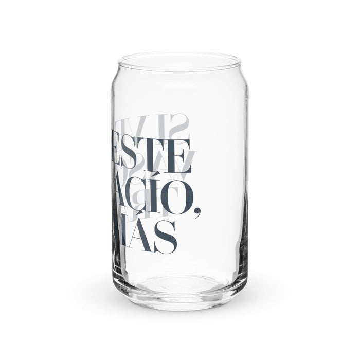 Si Ves Este Vaso Vacío, Trae Más Exclusive Art Piece Can-Shaped Glass Home Office Work Mexican Spanish Pride Gift Cup One-Of-A-Kind Calligraphy Glass | S27