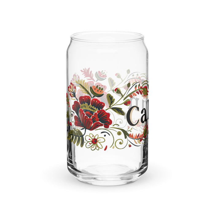 Calvin Exclusive Name Art Piece Can-Shaped Glass Home Office Work Mexican Spanish Pride Gift Cup One-Of-A-Kind Calligraphy Glass | C4