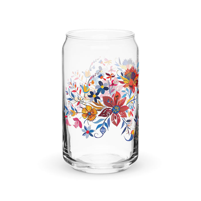 Pieza de arte exclusiva con nombre de Benjamín, vaso de vidrio con forma de lata, regalo para el hogar, la oficina, el trabajo, orgullo mexicano, vaso de vidrio con caligrafía única en su tipo | B44