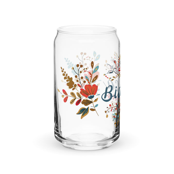 Pièce d'art exclusive Bianca en verre en forme de canette pour la maison, le bureau, le travail, la fierté mexicaine et espagnole, tasse cadeau, verre de calligraphie unique en son genre | B2