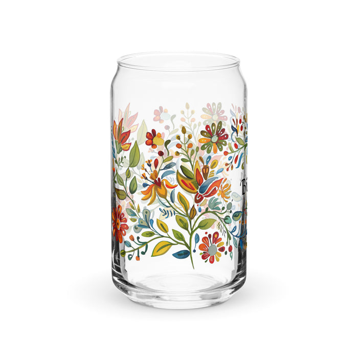 Pièce d'art exclusive Bianca en verre en forme de canette pour la maison, le bureau, le travail, la fierté mexicaine et espagnole, tasse cadeau, verre de calligraphie unique en son genre | B5