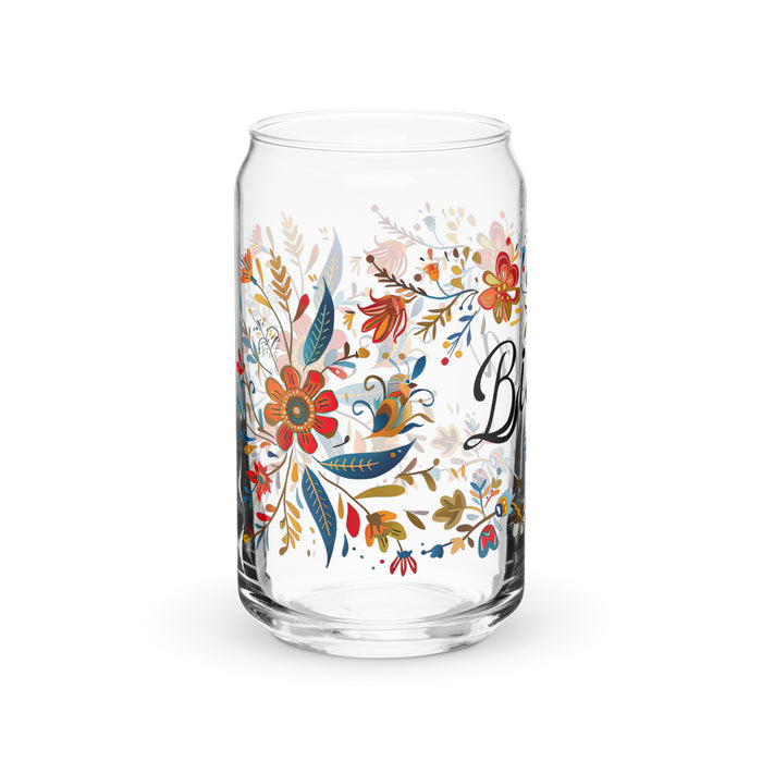 Pièce d'art exclusive Bianca en verre en forme de canette pour la maison, le bureau, le travail, la fierté mexicaine et espagnole, tasse cadeau, verre de calligraphie unique en son genre | B23