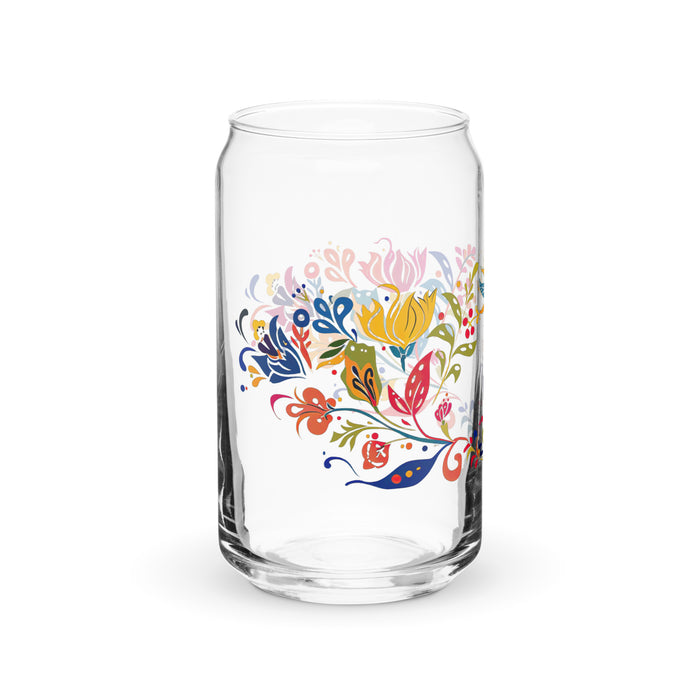 El Istp Exclusive Art Piece Can-Shaped Glass Home Office Work Mexican Spanish Pride Gift Cup One-Of-A-Kind Calligraphy Glass | E4