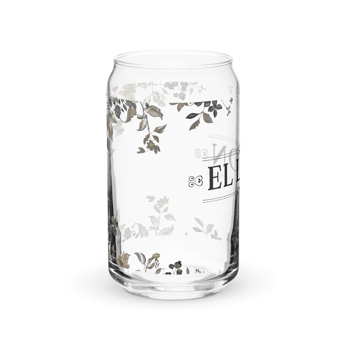 El León Exclusive Art Piece Can-Shaped Glass Home Office Work Mexican Spanish Pride Gift Cup One-Of-A-Kind Calligraphy Glass | E1