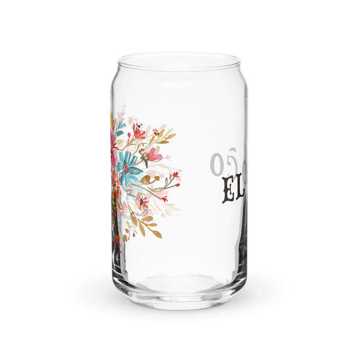 El Loco Exclusive Art Piece Can-Shaped Glass Home Office Work Mexican Spanish Pride Gift Cup One-Of-A-Kind Calligraphy Glass | E12