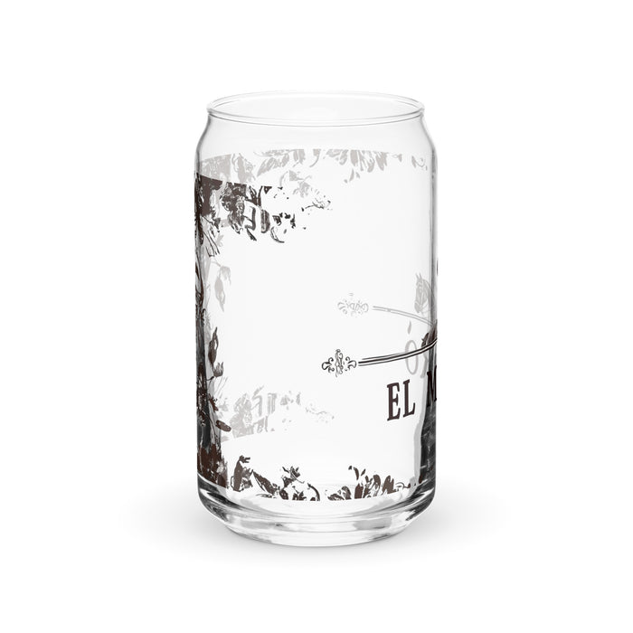 El Morro Exclusive Art Piece Can-Shaped Glass Home Office Work Mexican Spanish Pride Gift Cup One-Of-A-Kind Calligraphy Glass | E14