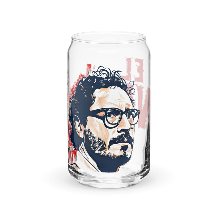 Pieza de arte exclusiva de El Nerd, vaso de vidrio con forma de lata, regalo para el hogar, la oficina, el trabajo, el orgullo mexicano, vaso de vidrio con caligrafía única en su tipo | E4