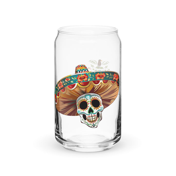 El Payaso Exclusive Art Piece Can-Shaped Glass Home Office Work Mexican Spanish Pride Gift Cup One-Of-A-Kind Calligraphy Glass | E4