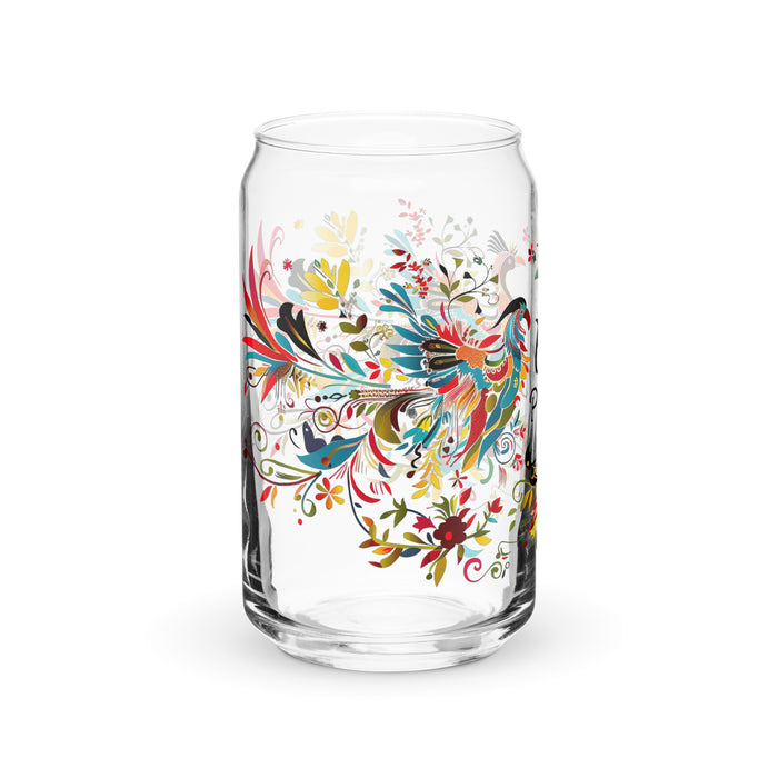 El Piscis Exclusive Art Piece Can-Shaped Glass Home Office Work Mexican Spanish Pride Gift Cup One-Of-A-Kind Calligraphy Glass | E1