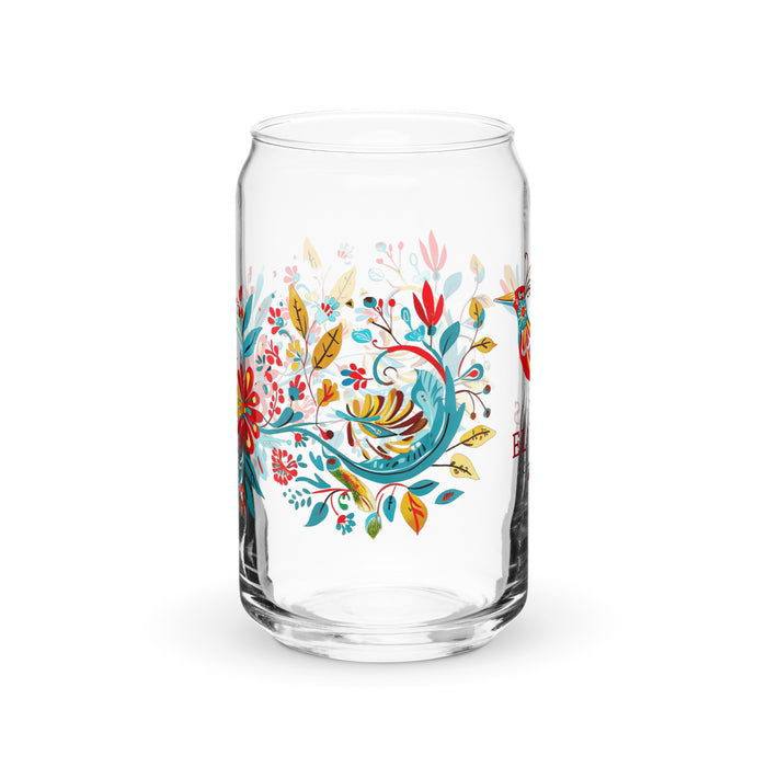 El Piscis Exclusive Art Piece Can-Shaped Glass Home Office Work Mexican Spanish Pride Gift Cup One-Of-A-Kind Calligraphy Glass | E4