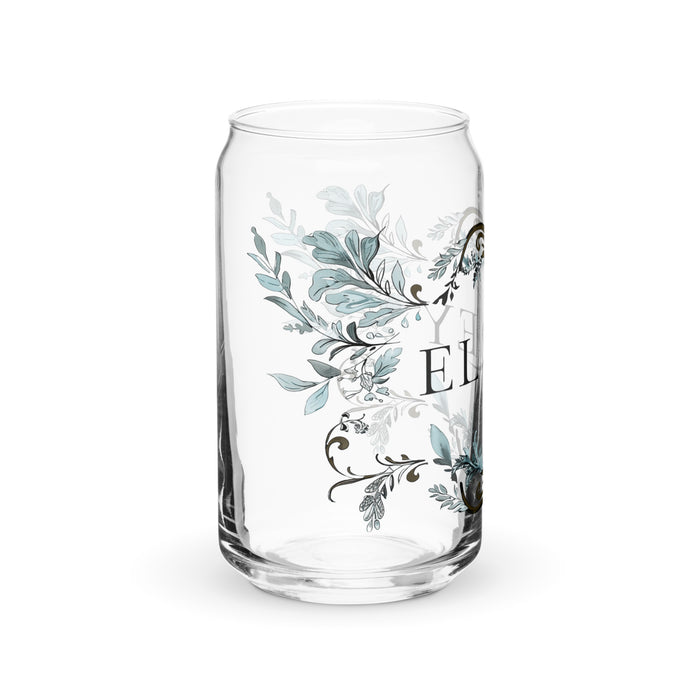 El Rey Exclusive Art Piece Can-Shaped Glass Home Office Work Mexican Spanish Pride Gift Cup One-Of-A-Kind Calligraphy Glass | E2